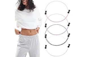 Ajcotahm 4PCS Crop tuck Band Adjustable Shirt Tuck Band Women Stretchy Invisible Crop Top Bands Waist Belt for Tucking Shirts & Sweaters (Black Purple White Pink)