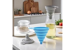 Silicone Funnel Set 11g and 35g 2 Pieces Blue Collapsible Kitchen Funnels