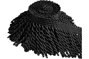 Kuabiz Curtain Fringes Bullion Fringe Trim 14 Yard x 2.5 Inches Fabric Trims and Embellishments Curtain Weights Fringes Sewing DIY Decoration for Curtain Sofa Cushions Lampshades Clothes (Black)