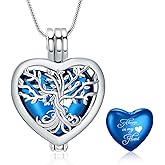 MFRZBVO Cremation Jewelry Tree of Life Heart Urn Necklace for Human Ashes for Women Men Always in My Heart Memorial Ashes Keepsake Pendant