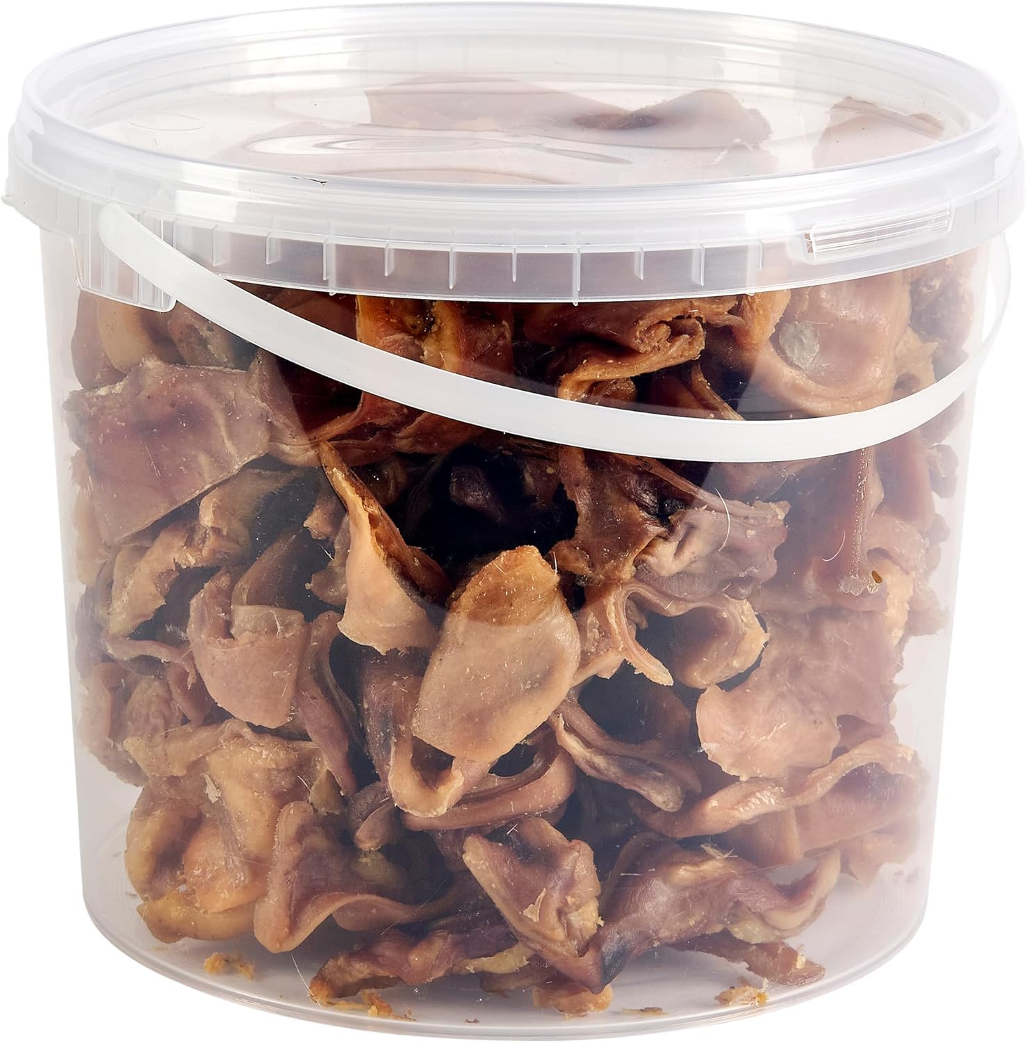 Premium Pig Ear Strips Dog Treats, 5L Tub