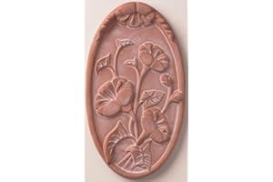 JBK Pottery 10" Wall Tiles/Wall Pediment/Wall Decoration (Flowers Terracotta)