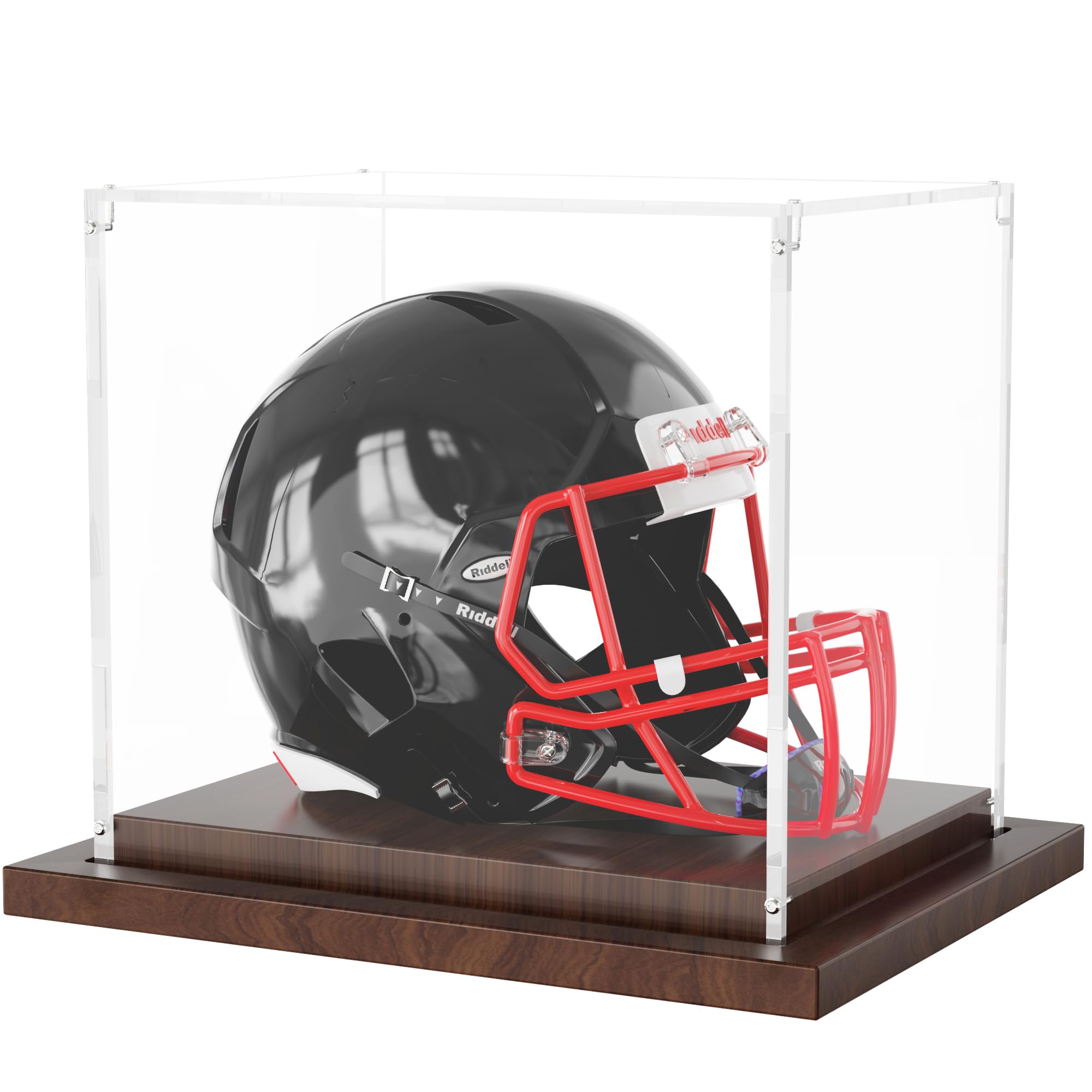VGMiu Mini Helmet Display Case with Wood Base, Clear Case, | eBay