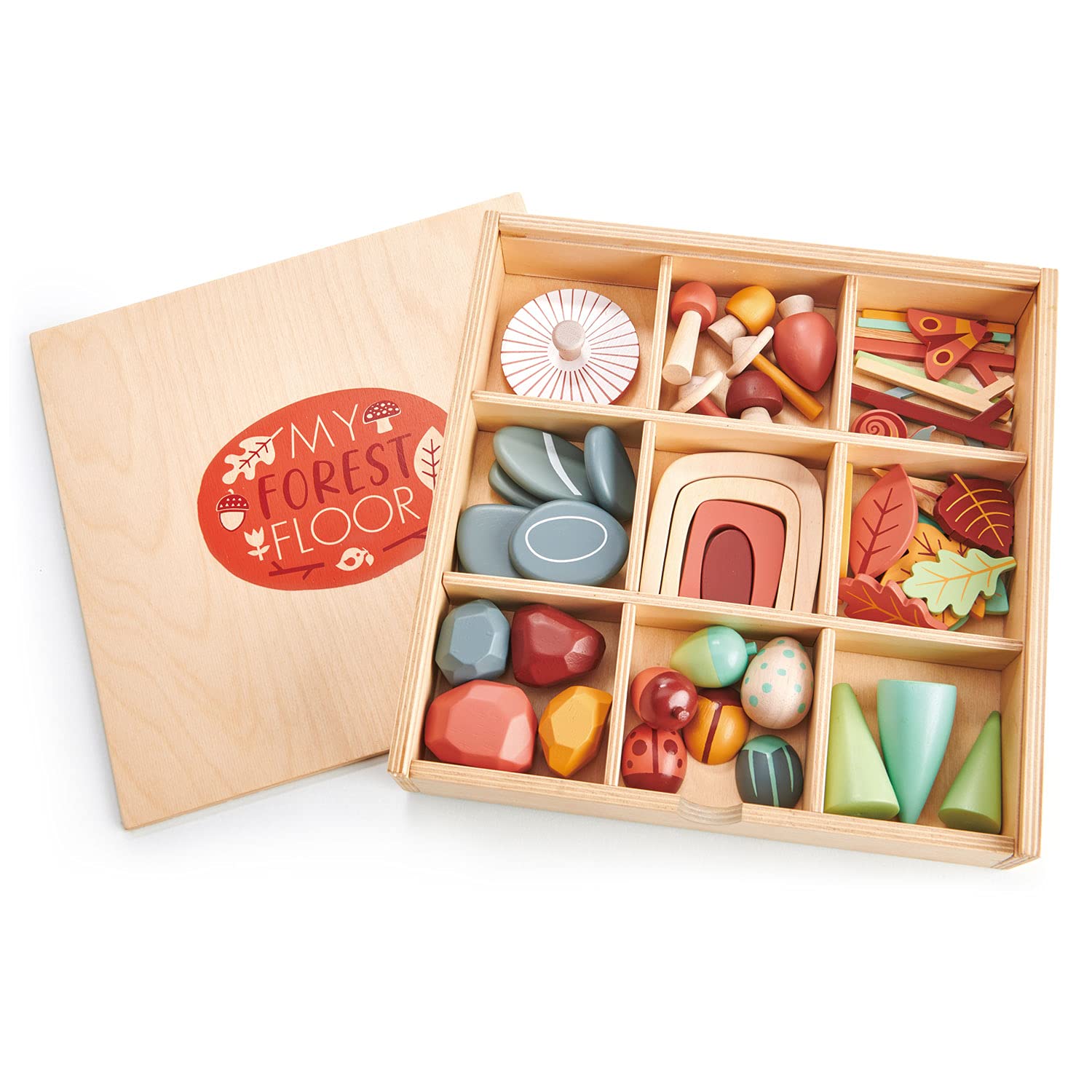 Tender Leaf Toys - Wooden Open Ended Montissori Sorting Tray For Kids (Forest Floor, one size) โ image 1