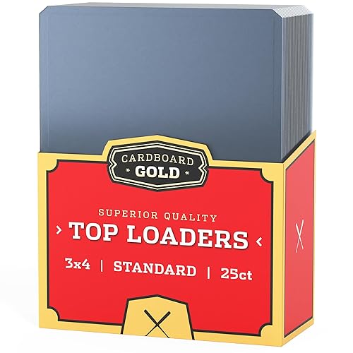 Cardboard Gold - 35pt Top Loaders for Cards - 25 Count - Premium 3x4 Inch Trading Card Toploaders - Protect Your Baseball and Sports Cards with These Crystal Clear Hard Plastic Sleeves Protectors