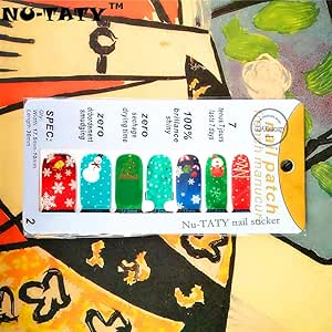 Amazon.com : Merry Christmas Nail Sticker 14 pcs/Set Waterproof Nail