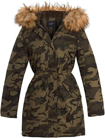 camouflage parka coat womens
