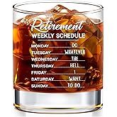 WHIDOBE Retirement Gift - Gift For Retirement Men - Weekly Schedule Whiskey Glass For Men - Retired Whiskey Glass for Dad, Grandpa - Farewell Leaving Gift For Boss, Coworker