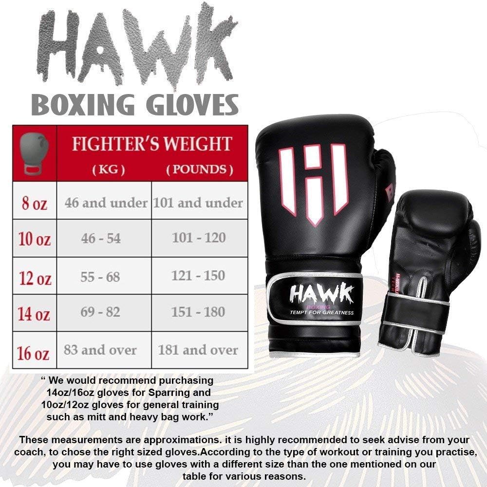 Hawk Sports HWK Boxing Gloves for Men & Women Training Pro Punching Heavy Bag Mitts UFC MMA Muay Thai Sparring Kickboxing Gloves : Sports & Outdoors