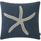 TRENDIN Starfish Pillow Cover 18x18 inch Retro Coastal Decor Square Pillowcase Linen Sofa Couch Bed Throw Cushion Cover Decoration PL732TR