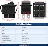 Heschen Rocker Switch ON-OFF-ON DPDT 6 Terminals 16A 250VAC Black 2 Pack view 2