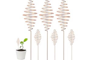 NACHLYNN 6 Pack Electroculture Plant Stakes Pure Long Copper Garden Stakes Soft Copper Electro Culture Gardening Wire for Gardening Growing Plants and Vegetables