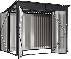 Aoxun 4' x 8' Shed Outdoor Storage Shed with Triple