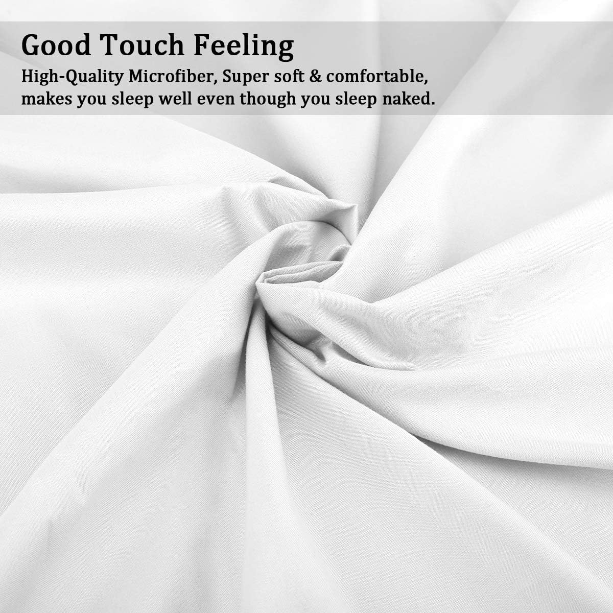 HOMEIDEAS Bed Sheets Set Extra Soft Brushed Microfiber 1800 Bedding Sheets - Deep Pocket, Wrinkle & Fade Free - 4 Piece(Queen,White): Home & Kitchen