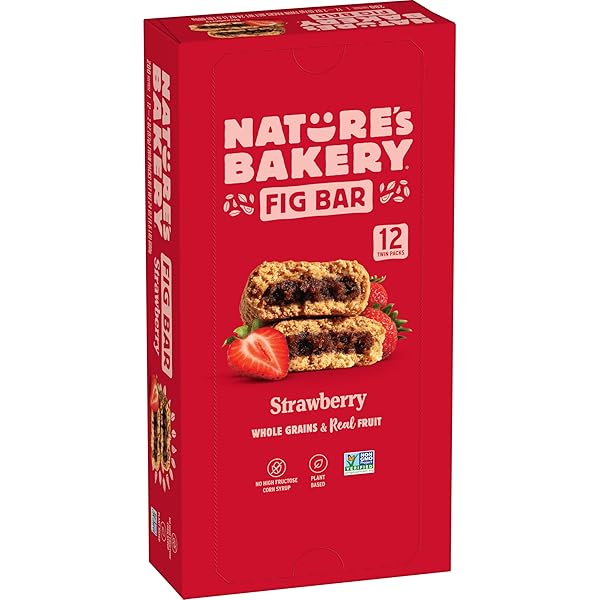 NATURE’S BAKERY WHOLE WHEAT FIG BARS, REAL FRUIT, STRAWBERRY, 12 TWIN PACKS