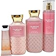 Bath and Body Works CHAMPAGNE TOAST Gift Bag Set - Body lotion - Shower Gel and Fine Fragrance Mist Plus a Shea Butter Hand Cream arranged inside a transparent gift bag