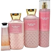 Bath & Body Works Champagne Toast Gift Set with Body Wash, Fine Fragrance Mist, Lotion, & Hand Cream – Personal Care Collection for Gifts or Individual Use, Champagne & Sparkling Berry Scent - 1 Pack
