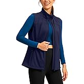 Soothfeel Women's Vest with Zipper Pocekts Lightweight Softshell Sleeveless Jacket Hiking Travel Golf Running Vest for Women