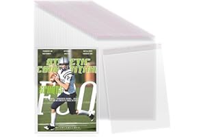Feifeiya 80 Pcs Magazine Protectors for Collectors Clear Plastic Magazine Sleeves 9.25 X 11.42 Inch Comic Book Size Cellophane Bags Resealable Protective Storage Display for Guides Documents Photos