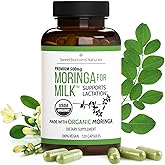 Lactation Supplement - Organic Moringa Capsules for Breastfeeding Support to Increase Breastmilk Supply (120 ct) Pure Malungg