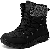 ZIGSAM Men's Snow Boots Non-Slip Insulated Shell Cold Weather Warm Shoes Hiking Water Resistant Winter Outdoor Boots Grip-pro