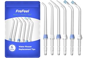 FREFEEL Replacement Heads for Waterpik Water Flosser (2 Classic Jet Tips & 2 Orthodontic Tips & 2 Plaque Seeker Tips)