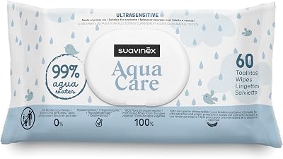 , Pack 60 Toallitas Bebé Aqua Care, Húmedas 99% Agua