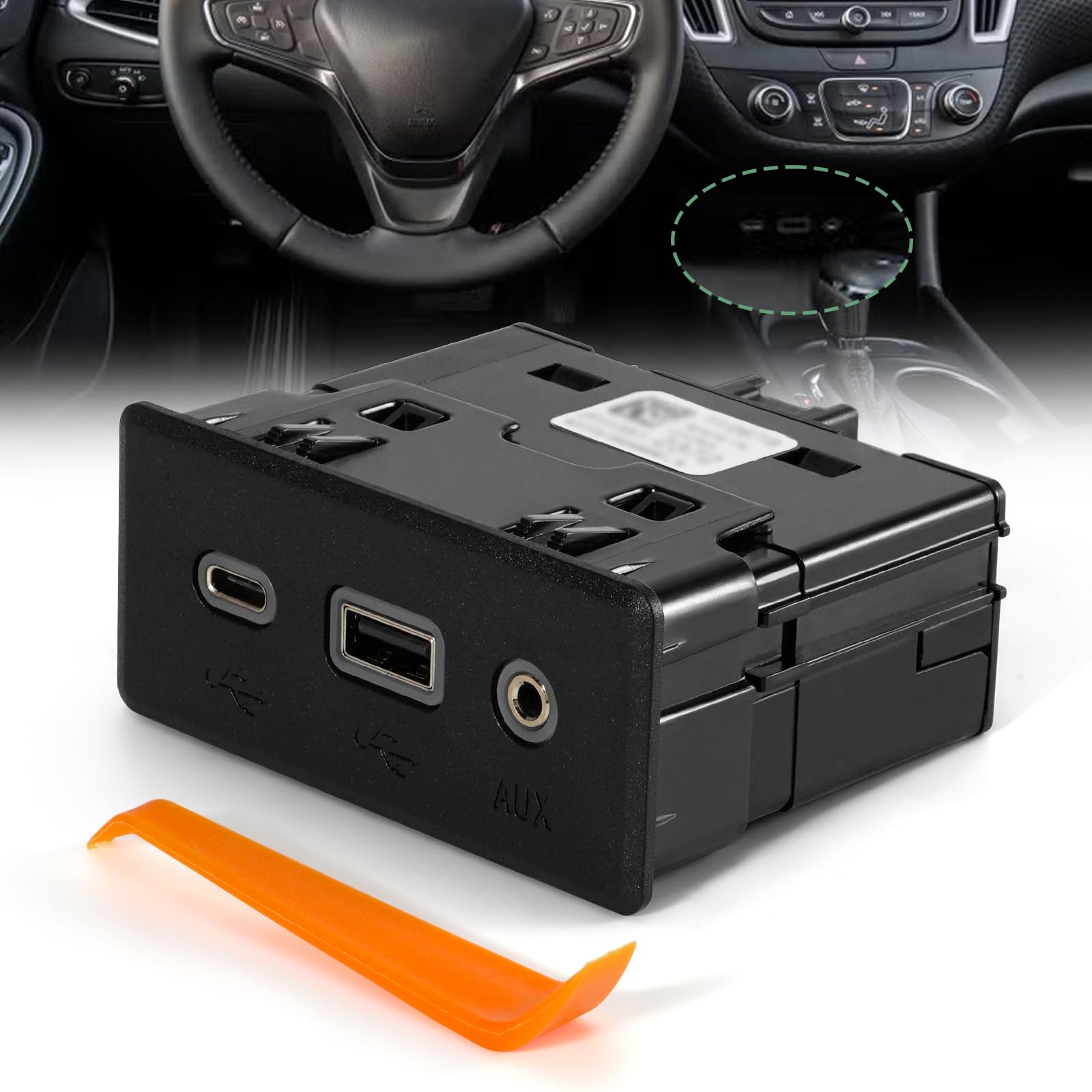 Photo 1 of VORGENS USB Port Audio Player & USB Receptacle, Fit for Chevy Malibu/Equinox, 2019-2024 | Buick Encore GX, 2020-2023 | GMC Terrain, 2018-2019 - Replace for 13529865 84260037 13512372 USB Port