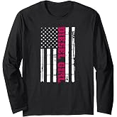 Diesel Truck Girl Flag American Woman USA Brothers Turbo Long Sleeve T-Shirt