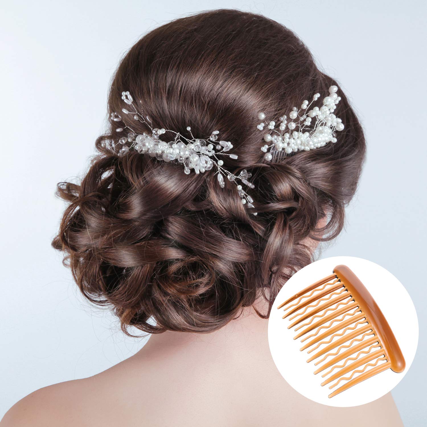 Gejoy 12 Pieces Plastic Teeth Hair Combs Tortoise Side Comb Hair Accessories for Fine Hair (Black and Brown) : Beauty