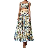 ksotutm 2 Piece Skirt Sets for Women Animal Printed Halter Top High Waist Maxi Skirt Women's Fashion Vacation Outfits