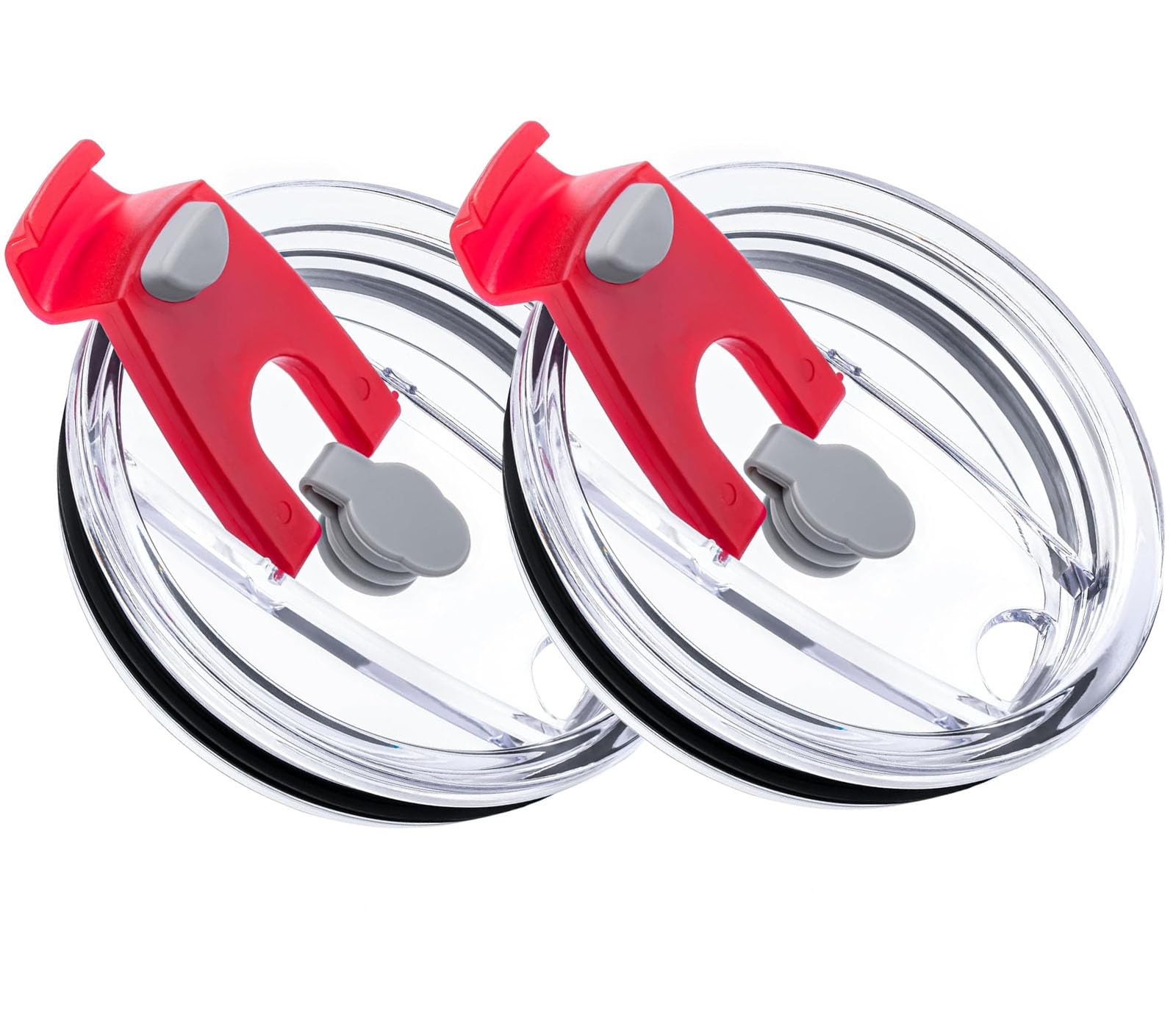 Photo 1 of 20 oz Tumbler Lids, 2 Pack Spillproof Splash Resistant Lid for Yeti,Beast,Juro,Ozark Trail,Atlin,Coffee Mug and More Cooler Cup,Covers for 20 Ounce Tumbler (Red, 20 OZ)