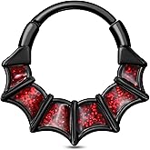 Jewseen 16G Septum Rings Spider Web Halloween Septum Hoop Nose Rings Black Daith Earrings for Women 316L Stainless Steel Helix Piercing Jewelry