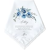 Something Blue Gift for Bride | Something Blue Before I Do | Personalized Wedding Handkerchief | Bride Gift from Mom, from Parents | Bridal Shower