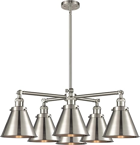 Innovations 207-6CR-SN-M13-SN-LED Lámpara de araña de 6 luces, clásico