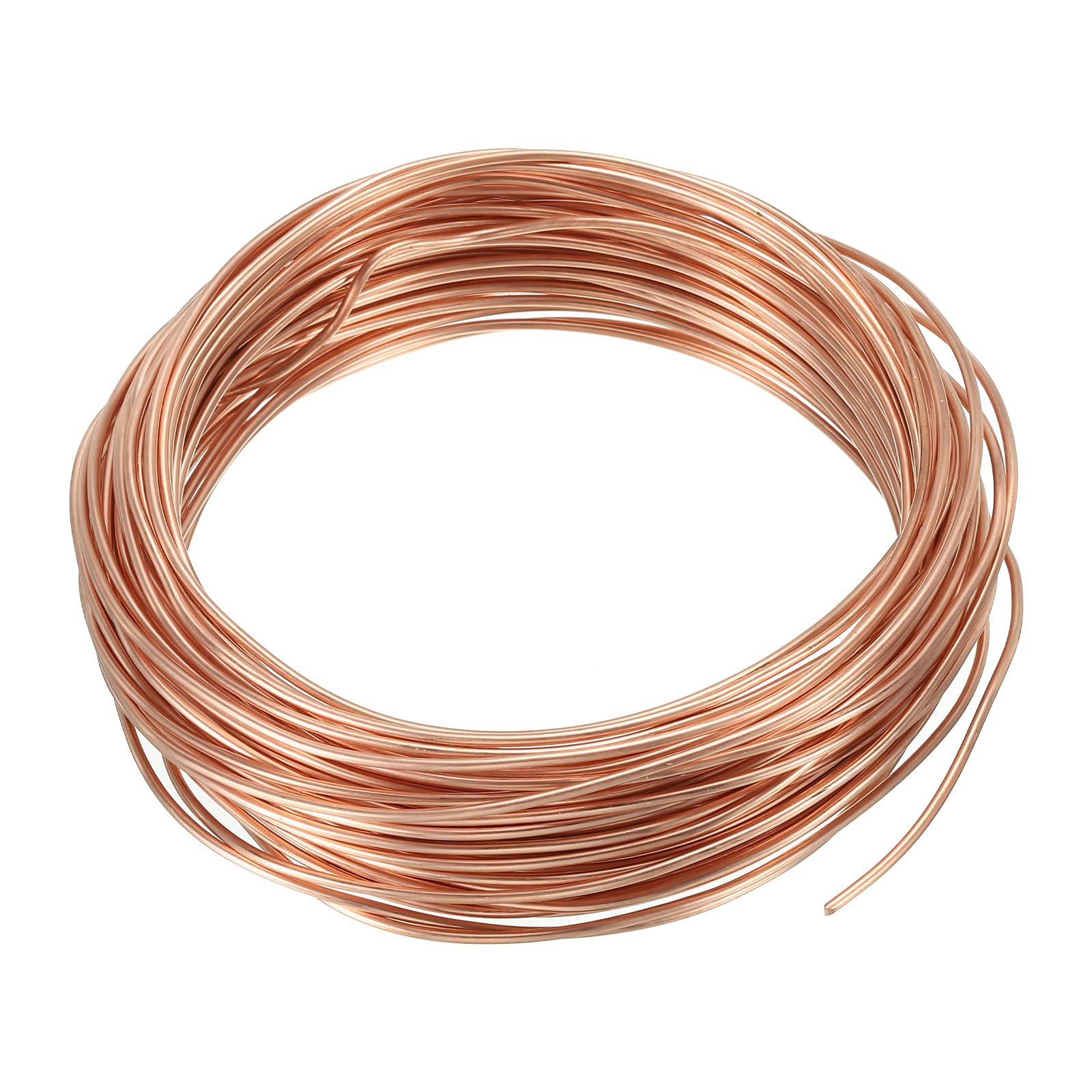 PATIKIL 49 Feet Solid Bare Copper Wire, 17 Gauge 99.9% Pure Copper Wire 1.5mm Soft Beading Wire Metal Plant Stem Ties for Jewelry Craft (15m)