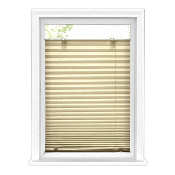 LAZBLINDS TOOL-FREE CORDLESS PLEATED SHADES WITH SUCTION CUPS...