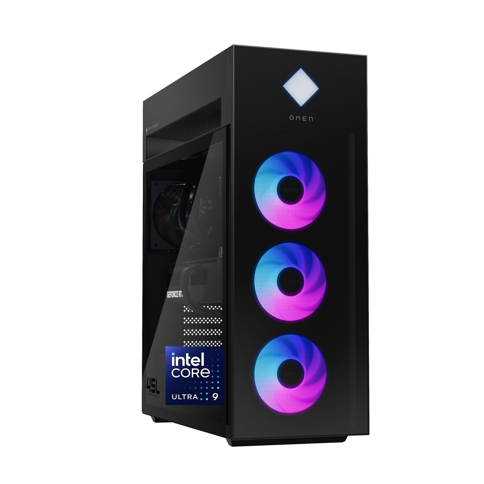 HP OMEN 45L Gaming Desktop, Intel Core Ultra 9 285K, 64 GB RAM, 2 TB SSD, NVIDIA GeForce RTX 5090, Windows 11 Pro, Microsoft Copilot, Tempered Glass, GT22-3090 (2025)