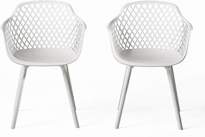 Christopher Knight Home 312472 Richard Outdoor Modern Dining Chair (Set of 2), White