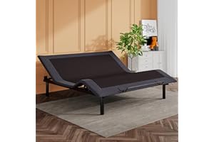 SHA CERLIN Electric Adjustable Bed Base, Ergonomic Basic King Size Bed Frame with Upgraded Motors and Wireless Remote Control, Independent Head and Foot Incline, Assembly Required
