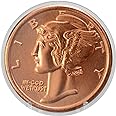 Mercury Dime Design 1 oz Pure .999 Copper Round Collecticble Jumbo 39mm Coin in Capsule - COA by Heavenly Metals
