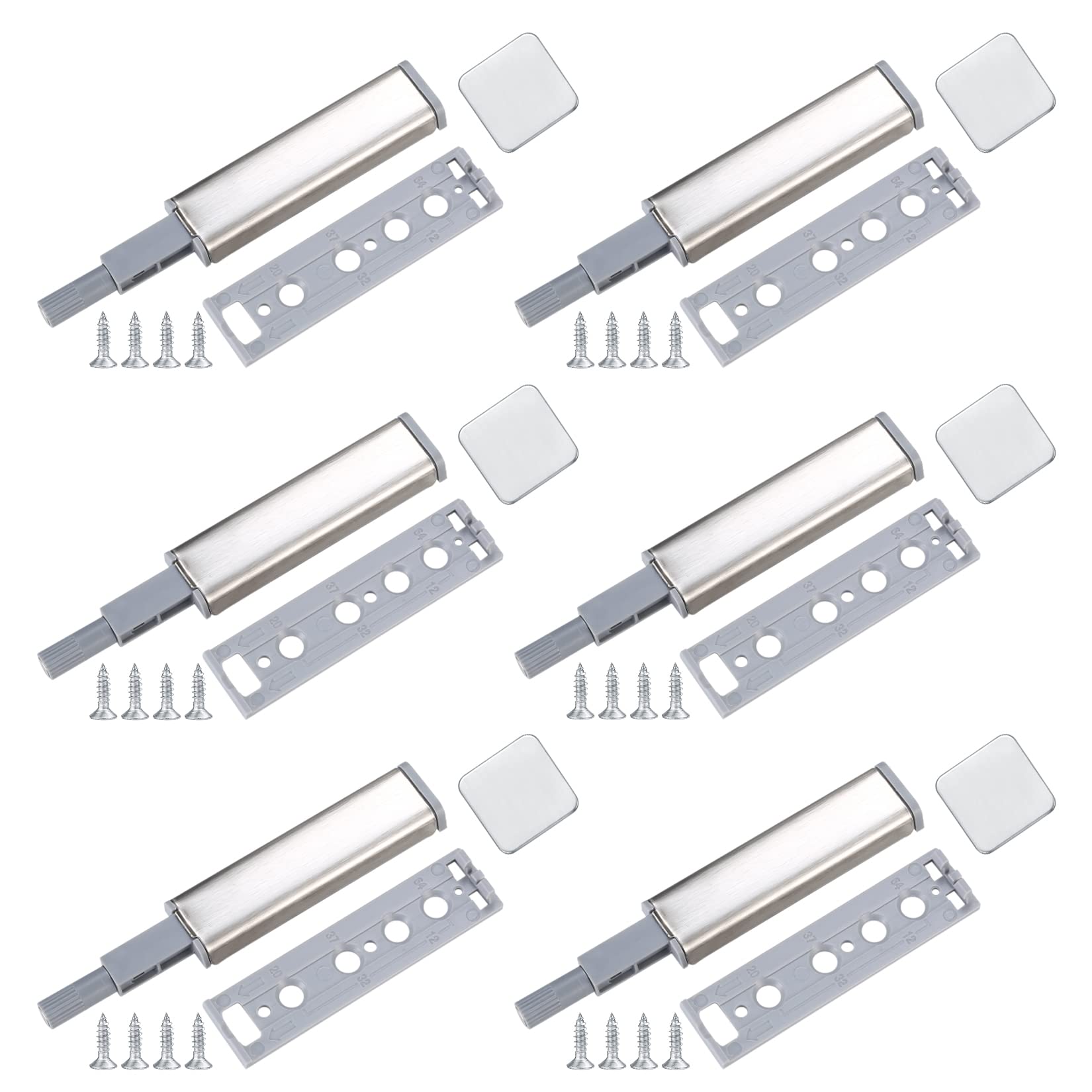 Push to Open Door Catches, Push Door Closer Catches Latches Release, Soft Close Magnetic Door Catch, Kitchen Cupboard Cabinet Drawer Wardrobe Doors Push Closure Closer - 6 Pcs