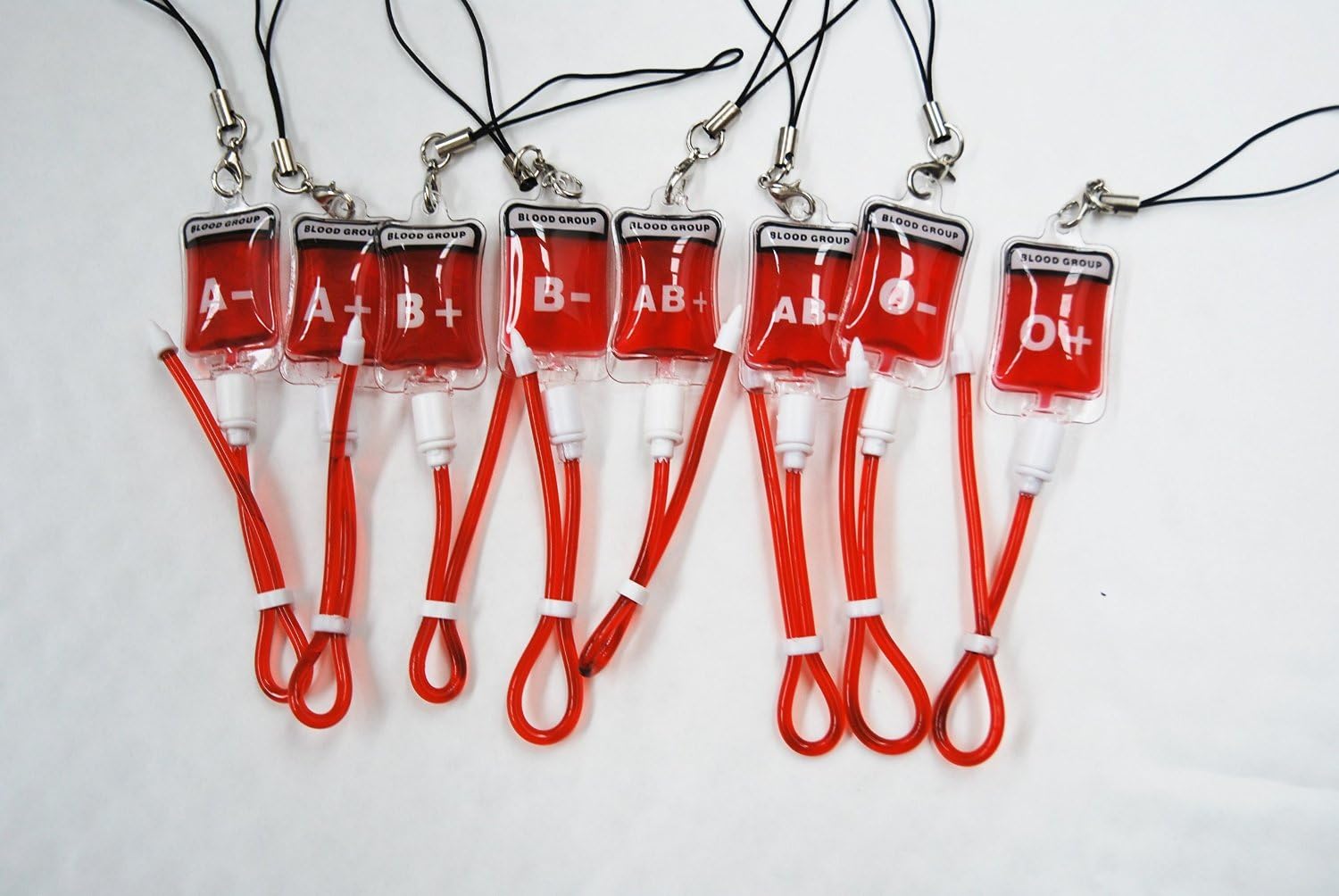 Blood Bag Key Chain Key Ring Mobile Phone Charm Blood Group (Blood Type ...