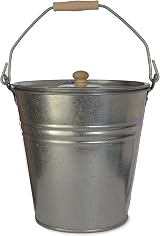 CKB LTD Fire Side Storage Bucket Lid Galvanised Steel Kindling Log Coal Holder view 3