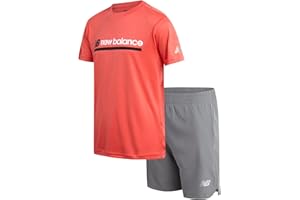 New Balance Boys' Active Shorts Set - 2 Piece Performance T-Shirt and Gym Shorts (8-12)
