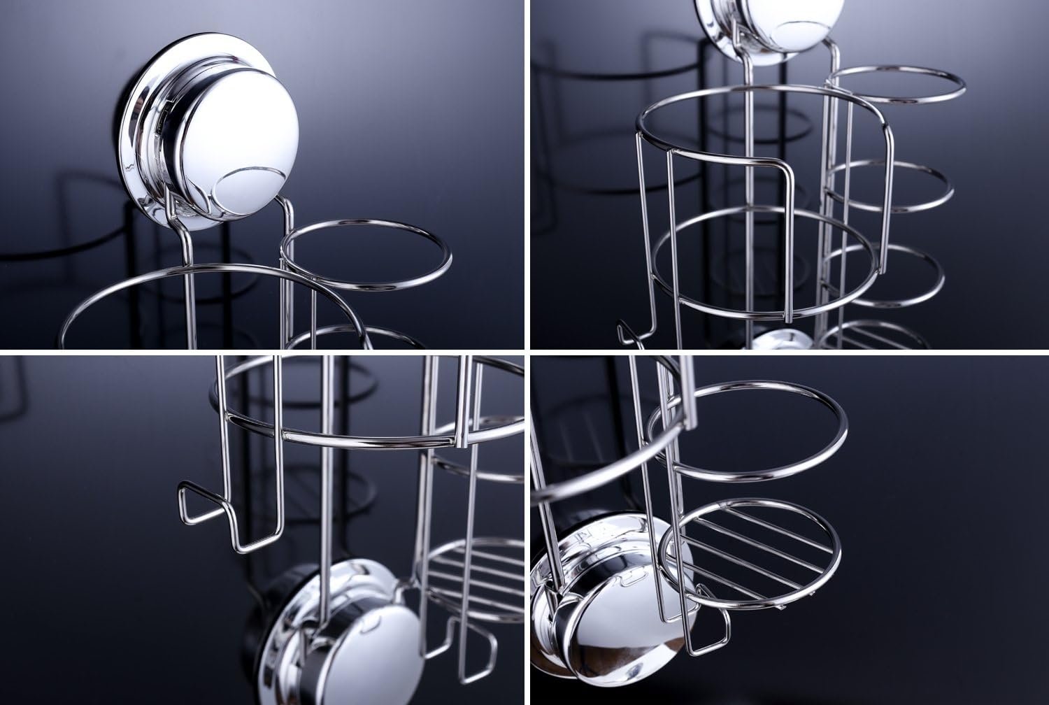 Ecoart Hair Dryer and Straightener Holder with Hooks, Suction Cups or Screws for eBay