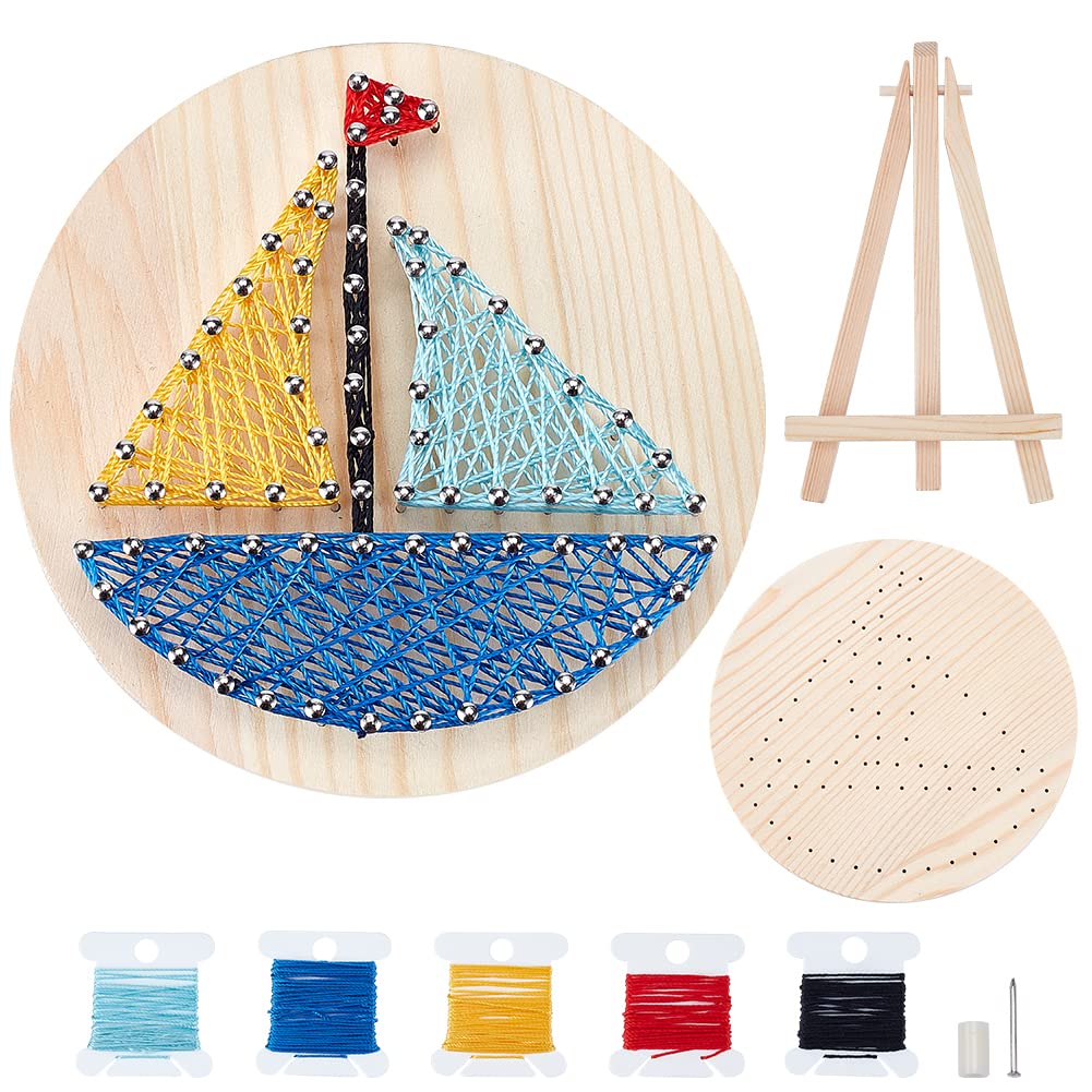 WEBEEDY Boat String Art Kit DIY Art Craft Set for Beginners Home Wall Decoration Crafts Kits for Adults and Art Supplies for String Winding Wall Decor