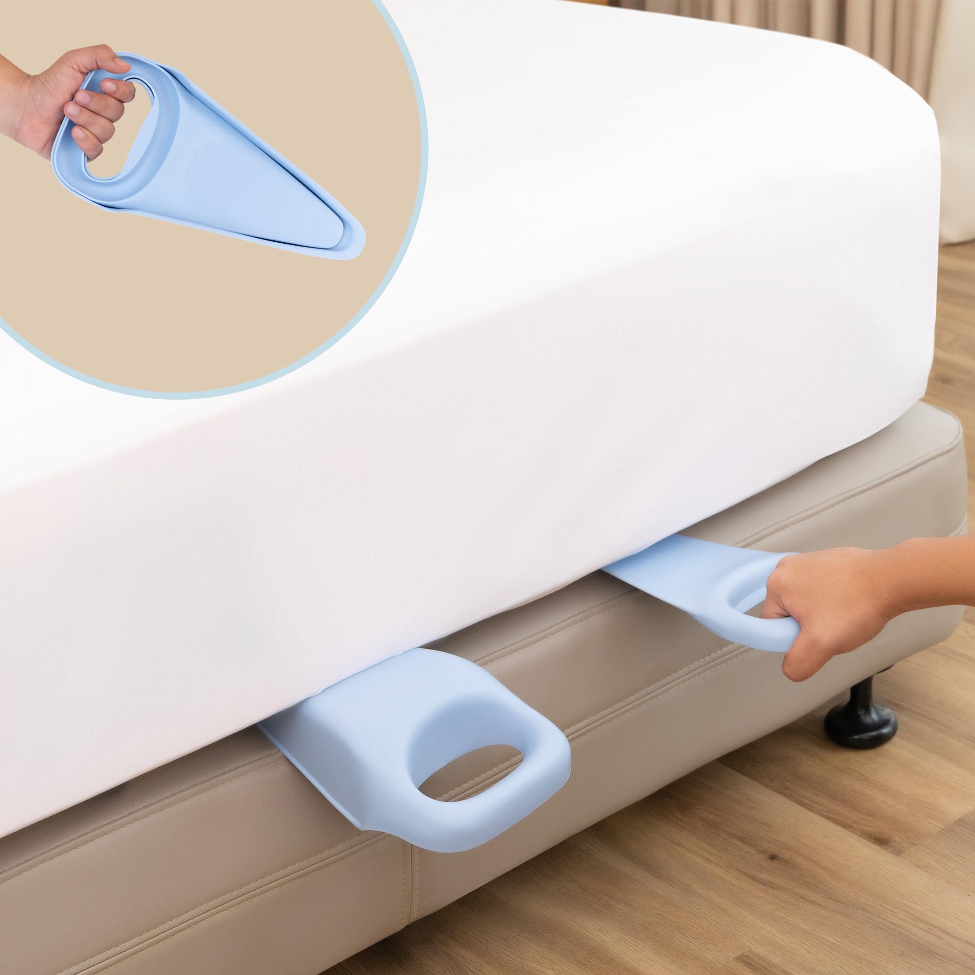 Photo 1 of FeelAtHome Bed LIFTucker - 2in1 Bed Maker - Mattress Lifter & Bed Sheet Tucker Tool - Lift & Hold The Mattress While Changing Sheets - Tucks Fitted & Flat Bed Sheets - Bed Tucker Tool - Bed Lifter