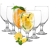 CHLJAR 16OZ Water Goblets Set of 6, Clear Goblet Glasses Set for Home Bar, Wedding, Party, Elegant Design for Iced Tea, Sangria, Juice, Dishwasher Safe, Perfect for Daily Use Special Occasions