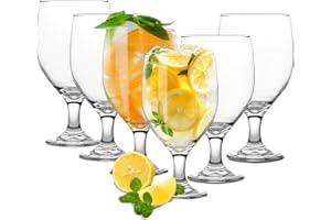 CHLJAR 13.5OZ Water Goblets Set of 6, Clear Goblet Glasses Set for Home Bar, Wedding, Party, Elegant Design for Iced Tea, San